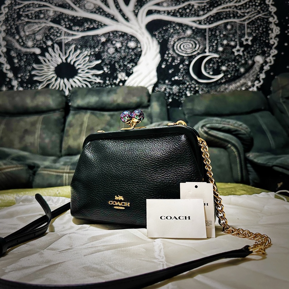 Rare Vintage style Coach Nora Kicelock Crossbody bag Black soft Leather - Picture 16 of 16